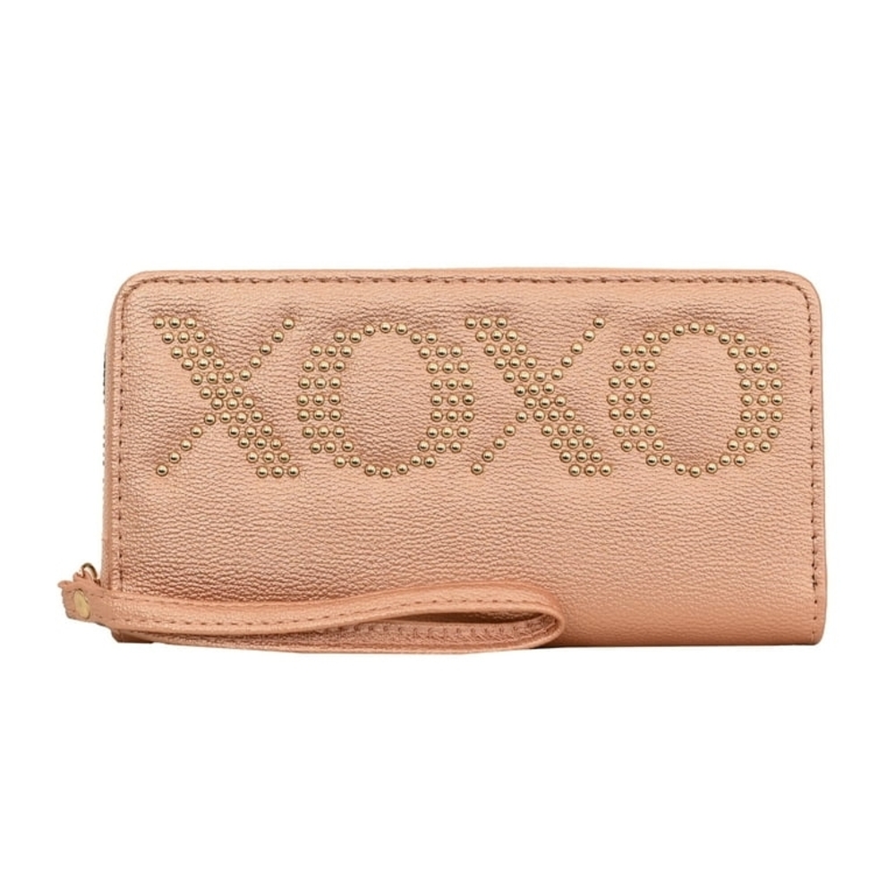 XOXO Women's Zip Around Wristlet Wallet - Card Holders, 2 Cash Pockets +